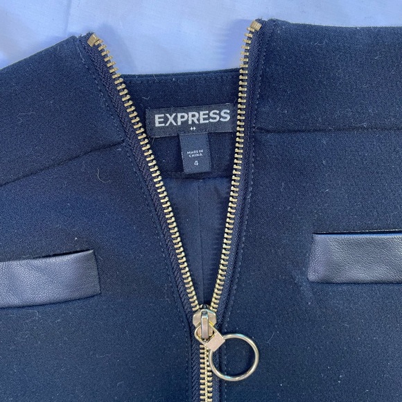 Express Black Zip-up Mini Skirt with Pockets Size 4 - Picture 3 of 8